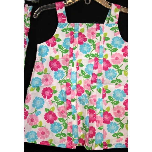 2008 Gymboree Tennis Match Outfit sz 4 Girl Tank Top Pants Flower Colorful Pleat - Picture 3 of 6